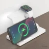 Fast Wireless Charger 3 in 1 Foldable Charging Station for IPhone 16 15 14 13 12 11 IWatch 9 8 7 6 5 Airpods Pro/3 for Samsung