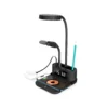 Multi-Function Wireless Charger with Clock Bedside Lamp Wireless Charging Pad with Alarm Clock & Pen Holder Desk Lamp