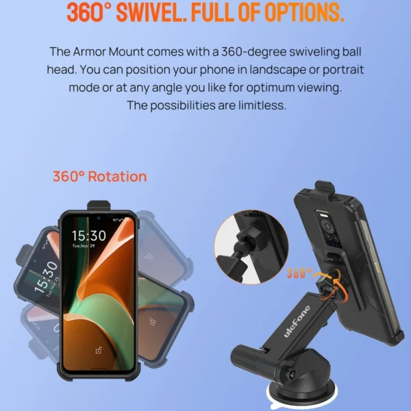 For Ulefone Car Suction Cup Phone Holder Not Included Phone Case