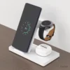 Fast Wireless Charger 3 in 1 Foldable Charging Station for IPhone 16 15 14 13 12 11 IWatch 9 8 7 6 5 Airpods Pro/3 for Samsung