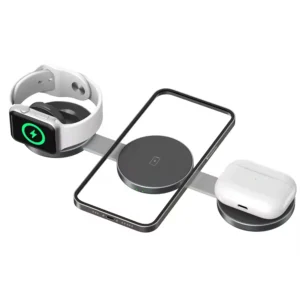 Travel Charger Foldable 3-in-1 Magnetic Wireless Charging for IPhone 16 15 14 13 12 Pro Max,for Apple Watch and AirPods