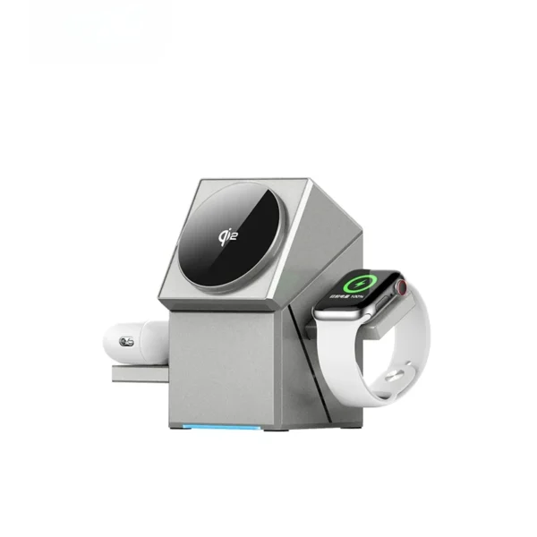 Qi2 3-in-1 Wireless Charging Station for iPhone 16/15 Pro Max, AirPods and Apple Watch, Travel-Friendly Foldable Charger Dock